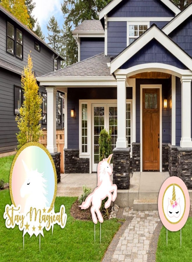 ثيم ماي بارتي زينة حفلات عيد ميلاد يونيكورن من ثيم ماي بارتي، لوازم حفلات عيد ميلاد للبنات (يونيكورن - قصاصات ورقية (عبوة من 4)) - Image 2